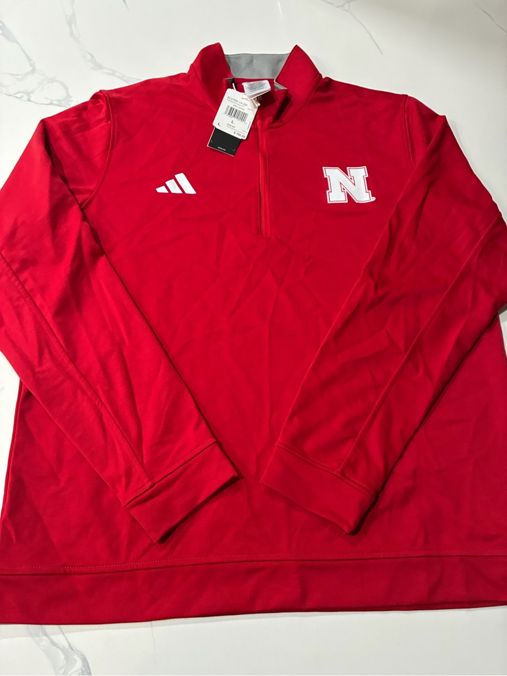 Nebraska Cornhuskers Adidas 1/4 Zip Men’s Sweatshirt (Large) Retails For $100